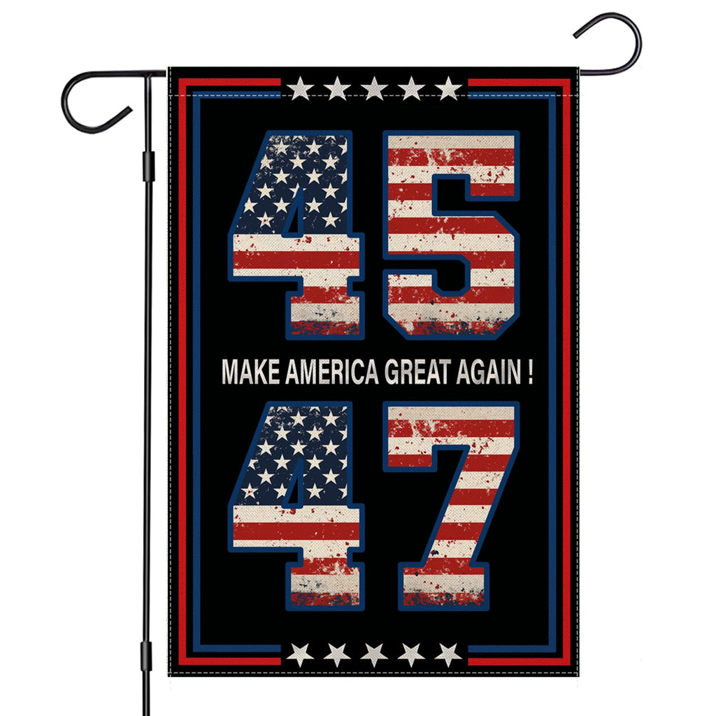 EKOREST Donald Trump 2024 Garden Flags for Outside, 45 47 Take America Back Yard Decoration,Small Outdoor Decor for American President Election,12x18 Inch Double Sided