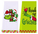 LXOMILL Christmas Grinch Kitchen Towels, Grinch Bathroom Hand Towels, Grinch Christmas Decorations, Grinch Kitchen Towels, Grinch Bathroom Decor, Housewarming Gift, Host Hostess Gift