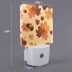 Plug-in LED Night Light, Maple Leaf Fall Set of 2 Dusk-to-Dawn Auto Sensor Decor Lamp