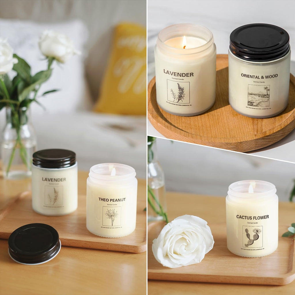 6 Pack Scented Candles, Aromatherapy Candles Gifts Set for Women, 42.6 oz 300 Hour Long Lasting Candles, Lavender Candle for Yoga | SPA | Relaxing, Birthday, Valentine, Christmas, Anniversary Present