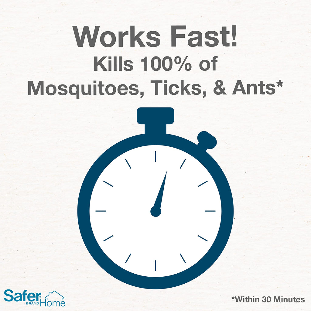 Safer Home SH620 Outdoor Mosquito, Tick, Flea & Ant Multi-Insect Killer Hose-End Spray – Made with Natural Oils – 32 oz