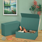 RYDDOY 5 Pack Green Gift Box, 9.5x6x3'' Gift box for Presents with Lids Magnetic Closure Rectangle Collapsible for Bridesmaid Proposal Box, Wedding, Christmas, Halloween, Birthday Gift Packging
