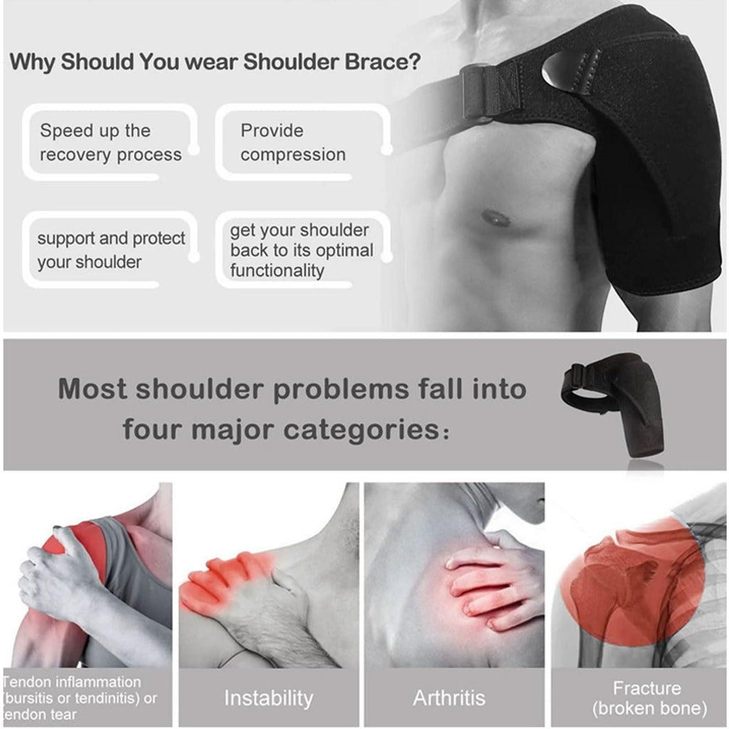 JOKKLOKK Shoulder Brace,shoulder sling,shoulder pain relief rotator cuff,support brace For injuries and tears,AC joint pain relief,Includes fixed ice pack,bag heating pack,For men or women.