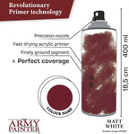 The Army Painter Color Primer, Matt White, 400ml, 13.5oz - Acrylic Spray Undercoat for Miniature Painting