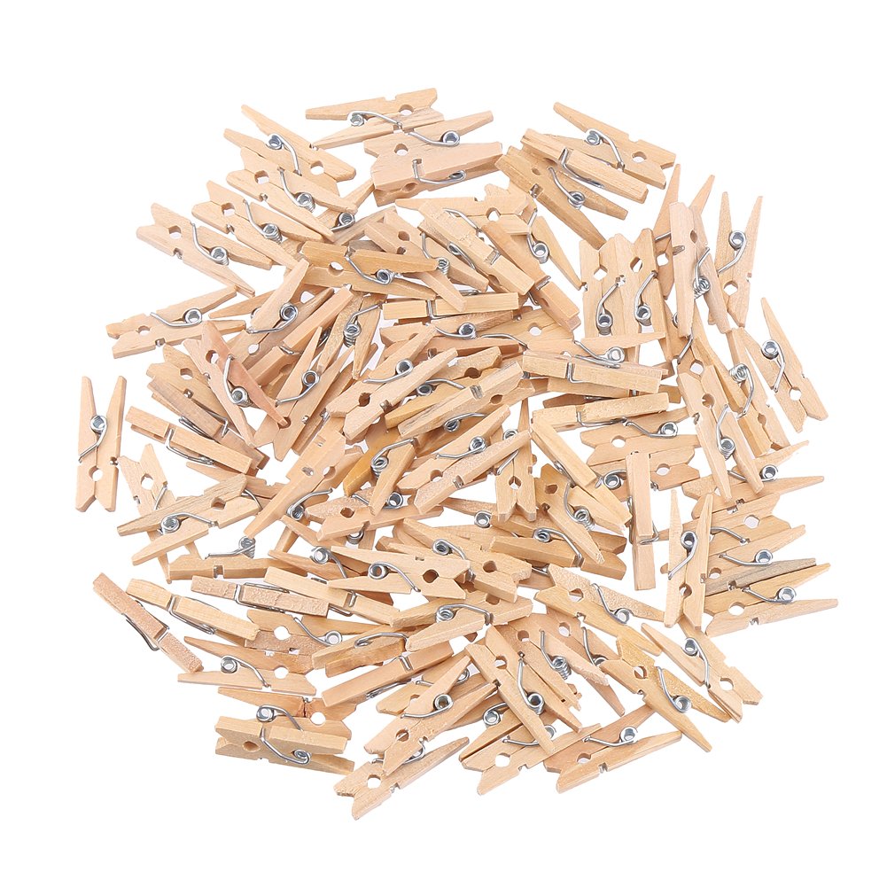 Sturdy 1 Inch Mini Wooden Craft Clothespins 100pcs