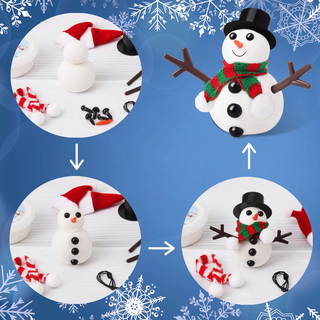 BANBBUR 9Pack Build a Snowman Kit Snowman Crafts for Kids,Modeling Clay Snowman DIY Kit, Christmas Stocking Stuffers for Kids,Christmas Crafts Xmas Gift