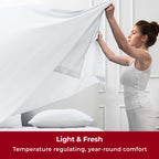 Mellanni King Sheets Set - 4 PC Iconic Collection Bedding Sheets & Pillowcases - Hotel Luxury, Extra Soft, Cooling Bed Sheets - for Women, Men, Kids & Teens (King, White)
