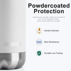 koodee Water Bottle-17 oz Stainless Steel Double Wall Vacuum Insulated Water Bottle for Back to School, Cola Shape Leak Proof Sports Bottle for School(White)