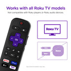 Roku Remote (Official Manufacturer Product) | TV Remote Control with TV Controls, Simple Setup, & Pre-Set App Shortcuts - Replacement Remote Compatible with Roku TV Models ONLY (Not Roku Players)