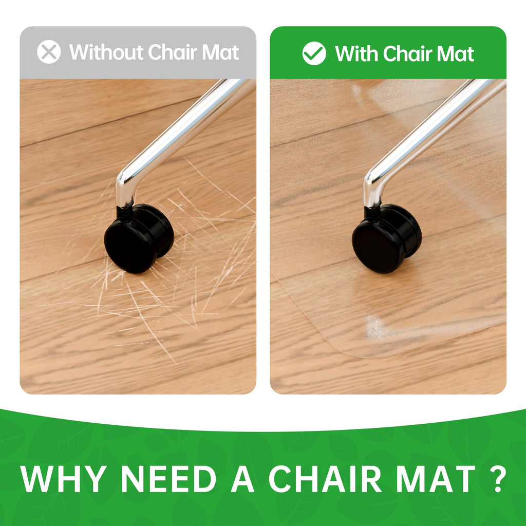 100pointONE Office Chair Mat for Hardwood Floors, Easy Glide Office Mats for Rolling Chairs, Clear Rolling Chair Mat for Hardwood 46" x 72"