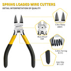 BOOSDEN 5" Wire Cutters, 5 Pack, Precision Cutting Pliers, Ultra Sharp Wire Snips Wire Clippers, Spring Loaded Flush Cutter, Diagonal Cutting Pliers for Jewelry Making Crafting, Wire Cutters Set