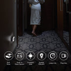 SYCEES Plug-in LED Night Light with Dusk to Dawn Sensor for Hallway, Stairs, Bathroom, Kitchen, Bedroom, Nursery, Kids Room, Daylight White, Pack of 6