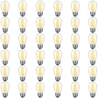 GvvooHome 36 Pack S14 LED Bulbs for Outdoor String Lights, Shatterproof Replacement Edison Bulbs for Patio String Lights Outdoor Waterproof, Warm White 2200K, Dimmable, E26 Standard Base