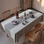 Deep Dream Tablecloth, Embroidered Waterproof Table Cloth Cotton Linen Wrinkle Free Anti-Fading Tablecloths Dust-Proof Table Cover for Kitchen Dinning Party Christmas, 55 x 102 Inch - New Gray