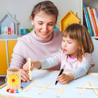 WISYOK 2000 PCS 6 Inch Wooden Popsicle Sticks for Crafts, Wooden Craft Sticks, Wide Lollipop Sticks, Treat Sticks Ice Pop Sticks for Creative Designs or Kids Education, Home Art Projects
