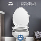 Bemis Assurance 3" Raised Toilet Seat for Seniors, Clean Shield Guard, Secure Hinges, Elongated, White