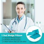 Fewener 3-in-1 Side Wedge Pillow,Wedge Pillow for Back Pain Relief,Foam Wedges for Positioning in Bed,Positioning Wedges for Bed Sores,Wedge Pillows for Seniors,Caregivers,Side Sleepers,After Surgery