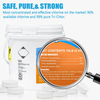 Chlorine Tablets 3 inch 10 Pounds, TABIT Swimming Pool Long Lasting Chlorinating Tablets, Slow Dissolving, Tri-Chlor for Swim Pool, Hot Tubs, Spa