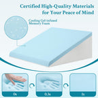 Domusensus Wedge Pillow for Sleeping, 10" Bed Wedge Pillow for After Surgery, Triangle Pillow Wedge for Heartburn, Acid Reflux, GERD, Back Pain Relief, Neck Pain, Soft & Cooling Memory Foam Top