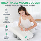 UTTU Cervical Pillow for Neck Strain Relief, Memory Foam Neck Pillow for Sleeping, Adjustable Orthopedic Sandwich Pillow, Contour Cooling for Side Back Stomach Sleeper, Queen(23.6"×14"×4.7"/3.9")