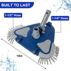 POOLAZA Pool Vacuum Head, Weighted Pool Vacuum Head with 1-1/4'',1-1/2'' Swivel Hose Connection, Bottom & Side Brushes, Pool Vacuum Heads for Inground Pools, Above Ground Pools & Vinyl Lined Pools