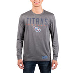 Ultra Game NFL Men's Active Quick Dry Long Sleeve T-Shirt, Tennessee Titans, Heather Charcoal, X-Large