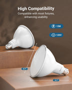 Sunco 6 Pack Outdoor Flood Light Bulb LED PAR38, Exterior Spotlight Bulbs, Weatherproof, 1050 LM, 13W (100W Equivalent), 5000K Daylight, Wet Rated, Dimmable, E26 Base UL