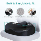 Seat Cushion for Office Chair, Memory Foam Sciatica Pain Relief Pillow, Seat Cushion for Hip, Tailbone, Coccyx Pain, Desk Chair Cushion for Office, Gaming, Car, Wheelchair