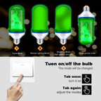 OMK - Christmas Decorations LED Flame Effect Light Bulbs - Newest Upgraded 4 Modes Green Fire Simulated Lamps - Holiday/Christmas Gifts/Indoor/Outdoor Decoration Lights (2Pack)