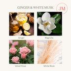 LA JOLIE MUSE Ginger & White Musk Scented Candles, Christmas Candles for Home Scented, Luxury Candles Gifts for Women, Holiday Ginger Candle, Natural Soy Wax Candle, 6 oz 40 Hours Burn