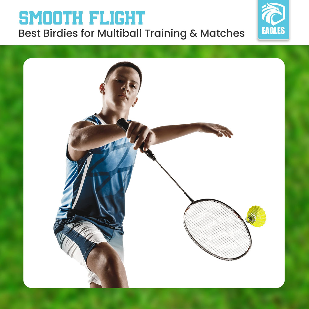 Badminton Birdies - Nylon Bedminton Shuttlecocks for Baseball/Softball Batting Training - Shuttle Balls for Indoor and Outdoor Matches ~ Highly Stable & Durable Plastic badmington Birdie Ball set