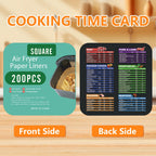 200PCS Air Fryer Liners Disposable: Square 7.9 Inch Non-Stick Airfryer Paper Liners - Food Grade Parchment Paper for 5 6 7 8 QT Air Fryer Baking and Roasting - Waterproof and OilProof (9 Inch on Top)