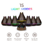 Aromatherapy Essential Oil Diffuser Gift Set with 20 Oils and Rotating Display Stand - 400ml Ultrasonic Diffuser with 20 Essential Plant Oils - 4 Timer & 7 Ambient Light Settings