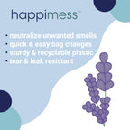 happimess HPM3101C-WHITE 13.2-Gallon Lavender Scented Drawstring Trash Can Liner, White (60-Count, 3-Packs of 20 Liners)