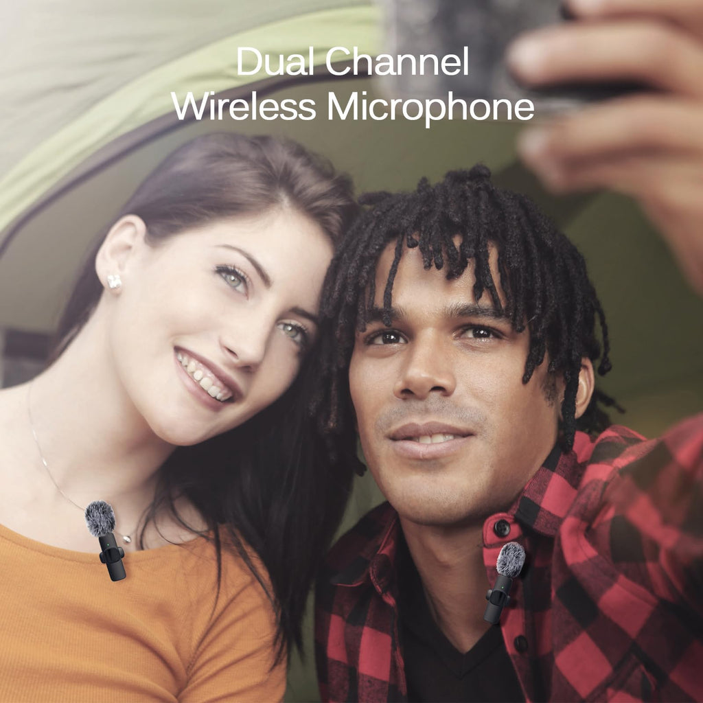 Professional Wireless Lavalier Lapel Microphone for iPhone, iPad, mini Video Recording Mic forInterview Video Podcast Vlog YouTube&Livestream, Noise Reduction, Plug &Play
