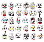Halloween Pumpkin Stickers, Jake-O Lamp Surface Pumpkins Decorating Kit for Pumpkins and Squash, 60 Cute Emoticon Craft Party Favor, Creative Games Gifts for Halloween Party Supplies