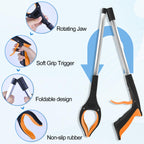 Tottist 6 Pack Grabber Reacher Tool for Elderly, 32" Extra Long Litter Stick Lightweight Handy Claw Grabber for Arm Extension Garbage Gripper Trash Pick up Litter Picker Garden(Orange)