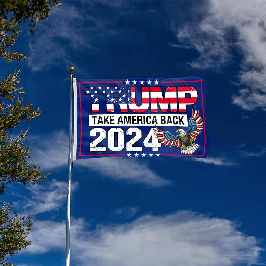 Trump 2024 Flag, Trump Flag 3x5 FT Polyester Banner with Brass Grommets for Indoor Outdoor Decorations (black5)