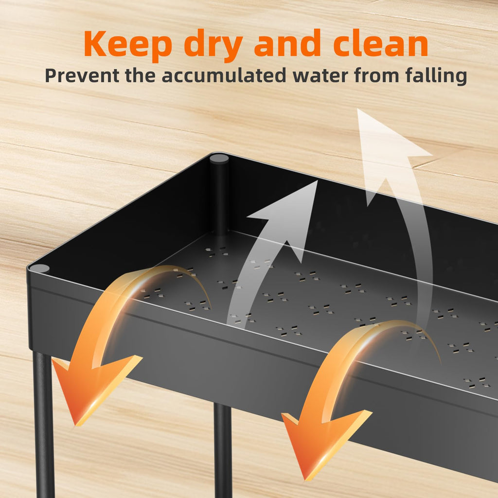 Simple Trending 3 Pack Under Sink Organizer, Pull-Out Cabinet Organizer Drawer, 2 Tier Multi-Purpose Slide Out Storage Shelf for Kitchen Bathroom, Black