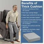 Shinnwa Gel Memory Foam Recliner Cushion for Elderly, Extra Large Seat Cushion, Dual-Layer Foam Chair Pad for Couch, Armchair, Wicker Chairs, Floor, 20 × 20 × 5in, Light Gray