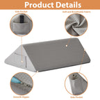 BIEEZZK Knee Wedge Pillow, Knee Pillows for Knee Pain, Leg Wedge for Knee Surgery Recovery, Memory Foam Triangle Pillow for Leg, Back Support, Sciatica Knee Hip Ankles Back Pain Relief Grey