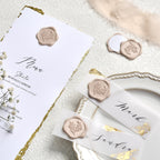 UNIQOOO Wax Seal Stickers - Eucalyptus Wedding Invitation Envelope Seal Stickers, 50 Pcs Self- Adhesive Taupe Stickers, Perfect for Invitation, Christmas, Gift Wrapping
