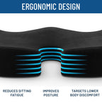 Everlasting Comfort Memory Foam Seat Cushions for Office Chairs - Sciatica & Tailbone Pain Relief Cushion - Car Seat & Office Chair Cushion - Ergonomic Office Desk Accessories for Comfort