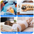 Novelledo Face Down Pillow,Face Down Pillow After Eye Surgery,BBL Pillow After Surgery Stomach Sleeping Pillow,Home Massage Pillows Faces Down with Shredded Memory Foam and Removable Cover