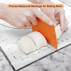 Silicone Pastry Mat - Non-Slip with Measurement Baking Mat for Fondant/Rolling Dough/Pie Crust/Pizza and Cookies - Oven Liner/Counter Mat/Kneading Mat,24" x 32", Black