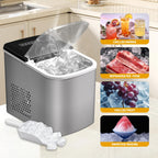38lbs per Day Ice Maker Machine, Large Capacity Countertop Self-Cleaning, Fast Making 9 Ice Cubes in 3.5 Mins, 2 Bullet Sizes, Quiet Operation for Kitchen, Camping, RV, and Parties