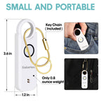 Rechargeable Personal Safety Alarm for Women, 135 dB Loud Self Defense Keychain Siren with LED Strobe Light, Personal Emergency Security Safe Devices Key Chain Alarms for Women Kids Elderly (White)