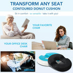 Lumbar Support Pillow for Office Chair Car, Gaming Chair Lower Back Pain Relief Memory Foam Cushion with 3D Mesh Cover Ergonomic Orthopedic Back Rest Cooling Gel Donut Pillow
