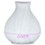 BZseed Aromatherapy Essential Oil Diffuser 550ml 12 Hours White Wood Grain Aroma Diffuser with Timer for Large Room, Home, Baby Bedroom, Waterless Auto Shut-Off, 7 Colors Lights Changing