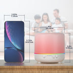 Otheya Scent Essential Oil Diffuser 2 Pack 200 ML Ultrasonic Cool Mist Humidifiers and Aroma Diffuser 7-Colour Night Light Auto Shut-Off for Office Home Trip（White+2piece Essential Oils） (White-LP)